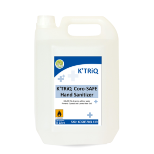 Alcohol Hand Sanitizer Coro-SAFE 80% (5 Litre Pack of 1) – Kills 99.99% Germs, WHO-Recommended Formula, FDA Approved