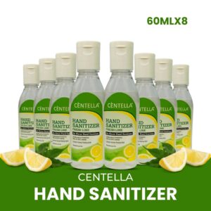 Centella Hand Sanitizer - Alcohol Based, Kills 99.99% Germs without Water, 60 ml Bottle (Pack of 08)